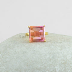 Pink Tourmaline Quartz Ring - Sterling Silver - Prong Set - Gemstone Ring - Healing Jewelry - Jewelry For Teacher - Gift For Principal