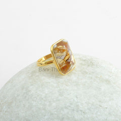 Brecciated Mookaite Ring - Handcrafted Ring - Pure Silver - 13x18mm Gemstone - Designer Jewelry - Gift for Wedding - Jewelry for Protection