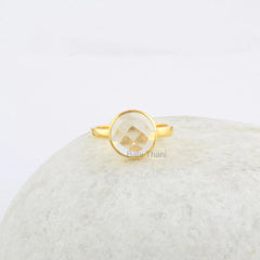 Crystal Quartz Ring - Sterling Silver - Crystal Quartz Round - Gemstone Ring - Custom Jewelry - Gift For Ladies - Jewelry For Graduate