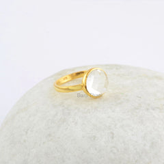Crystal Quartz Ring - Sterling Silver - Crystal Quartz Round - Gemstone Ring - Custom Jewelry - Gift For Ladies - Jewelry For Graduate