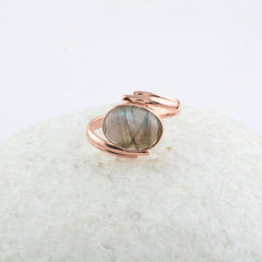 Labradorite Silver Ring-Labradorite 8x10mm Oval Gemstone Ring-Sterling Silver Bezel Ring-Sterling Silver Ring-Christmas Gifts For Mom