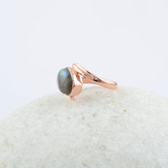 Labradorite Silver Ring-Labradorite 8x10mm Oval Gemstone Ring-Sterling Silver Bezel Ring-Sterling Silver Ring-Christmas Gifts For Mom