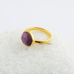 Purpurite Ring, - 925 Sterling Silver - Rose Gold Plated Ring - Statement Jewelry - Jewelry For A Lawyer - Gift For Writer