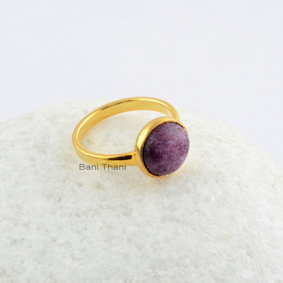 Purpurite Ring, - 925 Sterling Silver - Rose Gold Plated Ring - Statement Jewelry - Jewelry For A Lawyer - Gift For Writer