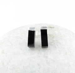 Black Onxy Ring-Black Onyx 5x15mm Rectangle Stud Earrings-925 Sterling Silver Earrings-Stud Earrings-Gift For Her