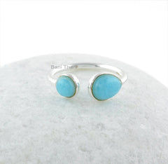 Sterling Silver Ring - Smithsonite Gemstone Handmade Ring - Adjustable Silver Ring - Statement Jewelry - Jewelry For Aunt - Gift for Mother