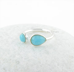 Sterling Silver Ring - Smithsonite Gemstone Handmade Ring - Adjustable Silver Ring - Statement Jewelry - Jewelry For Aunt - Gift for Mother