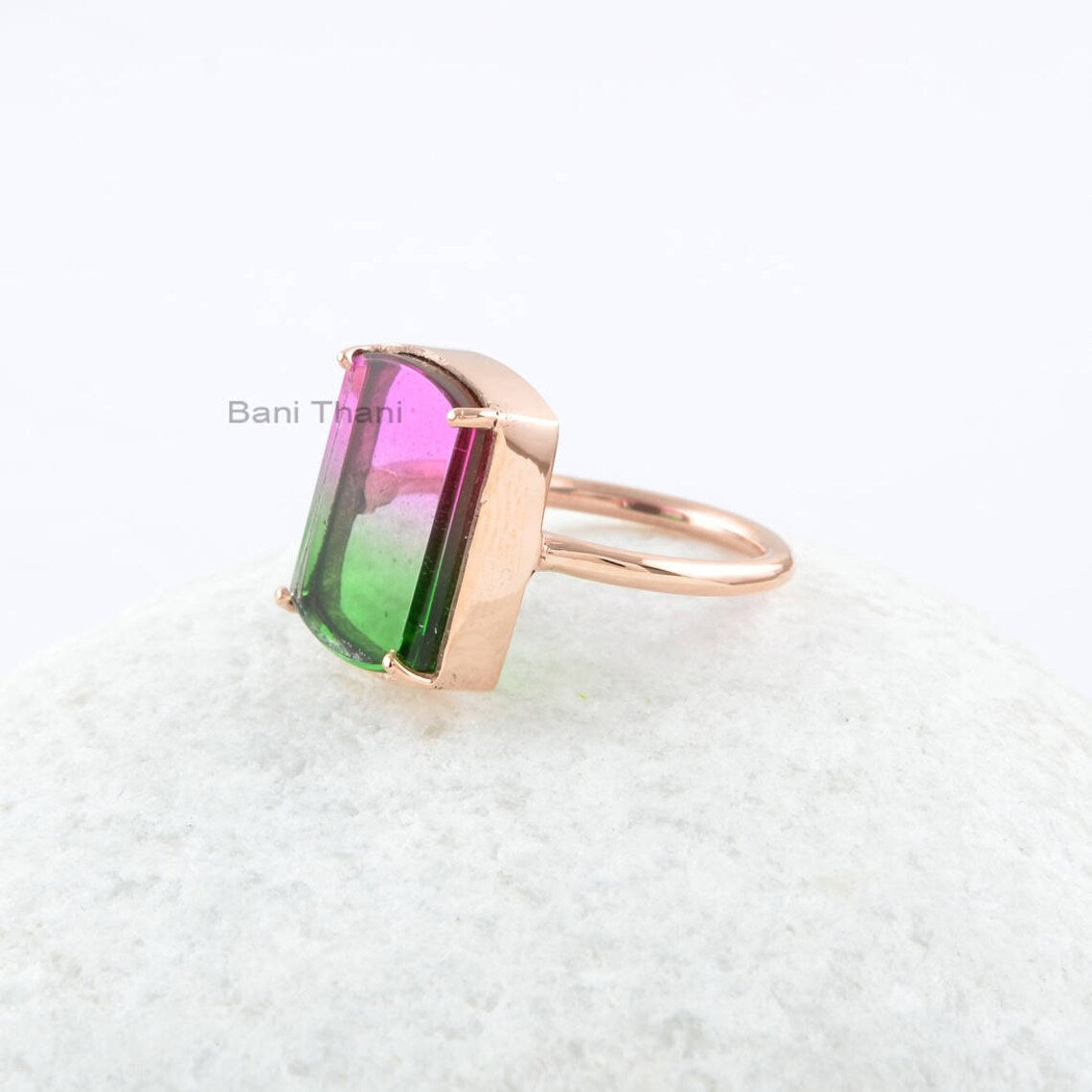 Bio Tourmaline Quartz Ring - 925 Silver - Handmade Ring - Prong Set Ring - Elegant Jewelry - Jewelry For The Traveler - Gift For Wholesale