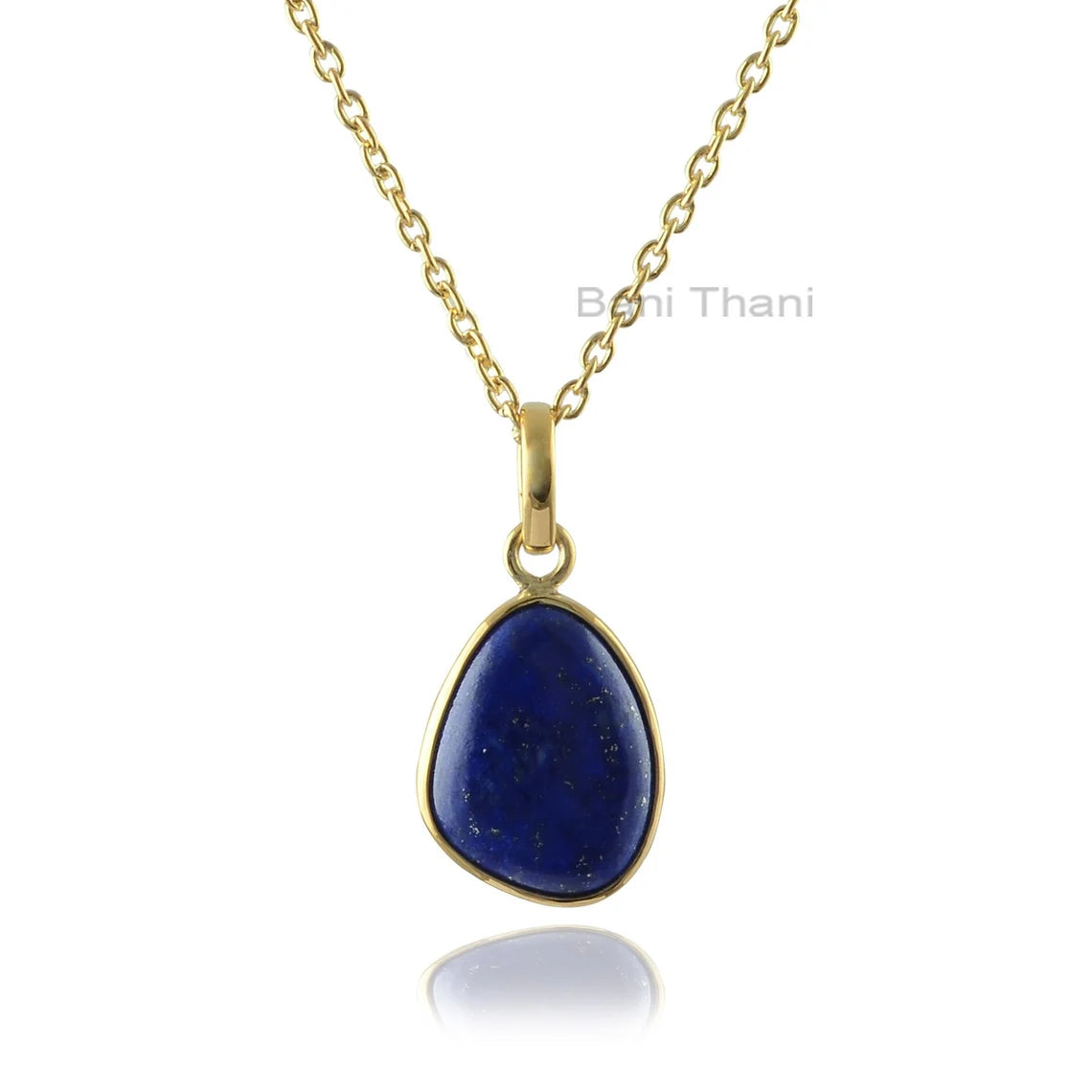 Lapis Lazuli 15x18 mm Nugget Necklace - Gold Plated Necklace - Sterling Silver - Trendy Jewelry - Jewelry For Writer -Gift For Women