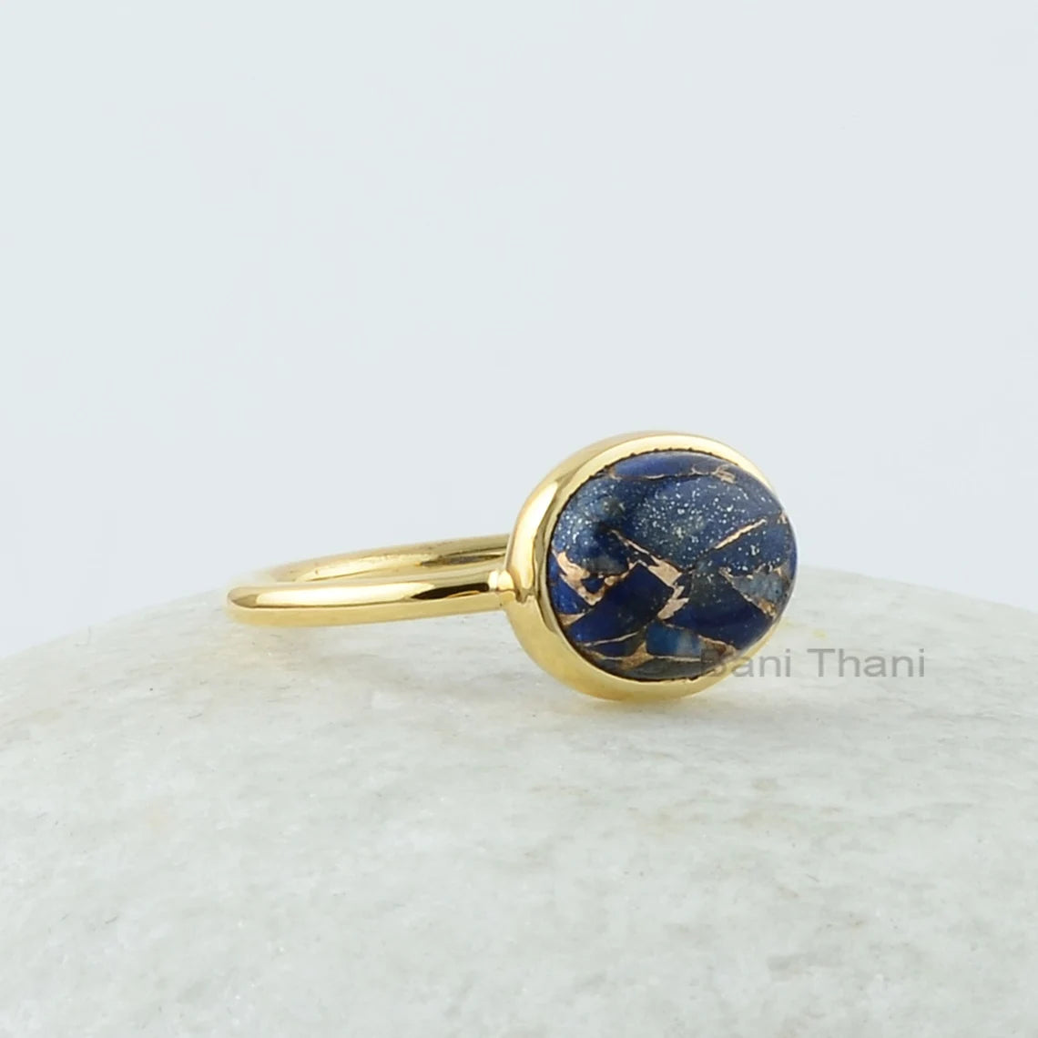 Lapis Ring - Pure Silver - Handcrafted Ring - Rose Gold Plated Jewelry - Jewelry Manufacturer - Jewelry Or Nurse - Gift For Christmas