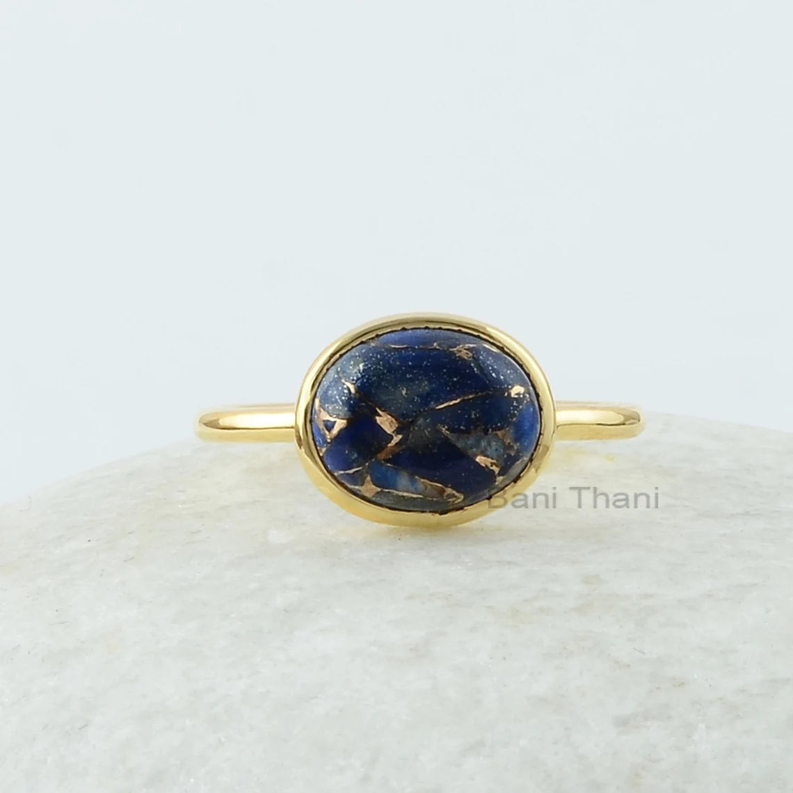 Lapis Ring - Pure Silver - Handcrafted Ring - Rose Gold Plated Jewelry - Jewelry Manufacturer - Jewelry Or Nurse - Gift For Christmas