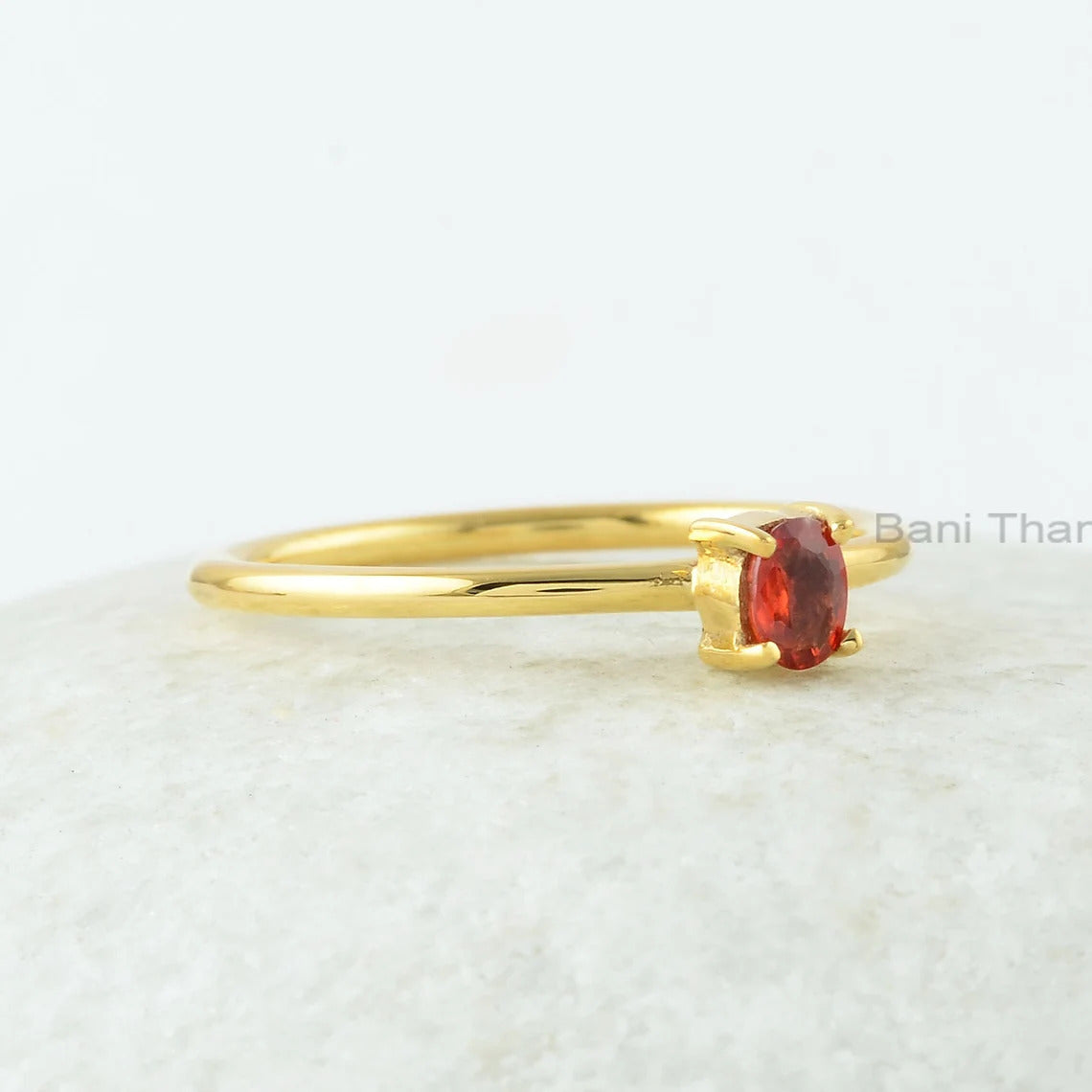 Orange Sapphire Ring - 925 Sterling Silver - Oval Sapphire - Rose Gold Plated Ring - Birthstone Jewelry - Gift For Girls - Jewelry for Wife