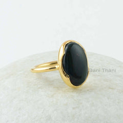 Natural Bloodstone Ring, Bloodstone 10x16 Oval Shape Gemstone Ring, 925 Sterling Silver Bezel Ring, 18k Gold Plated Ring, Handmade Gift Ring