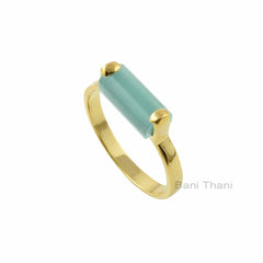 Chalcedony Ring - Gemstone Rings - Sterling Silver Rings - Rose Gold Plated Ring - Gift for summer - Jewelry for Girls - trending Jewelry