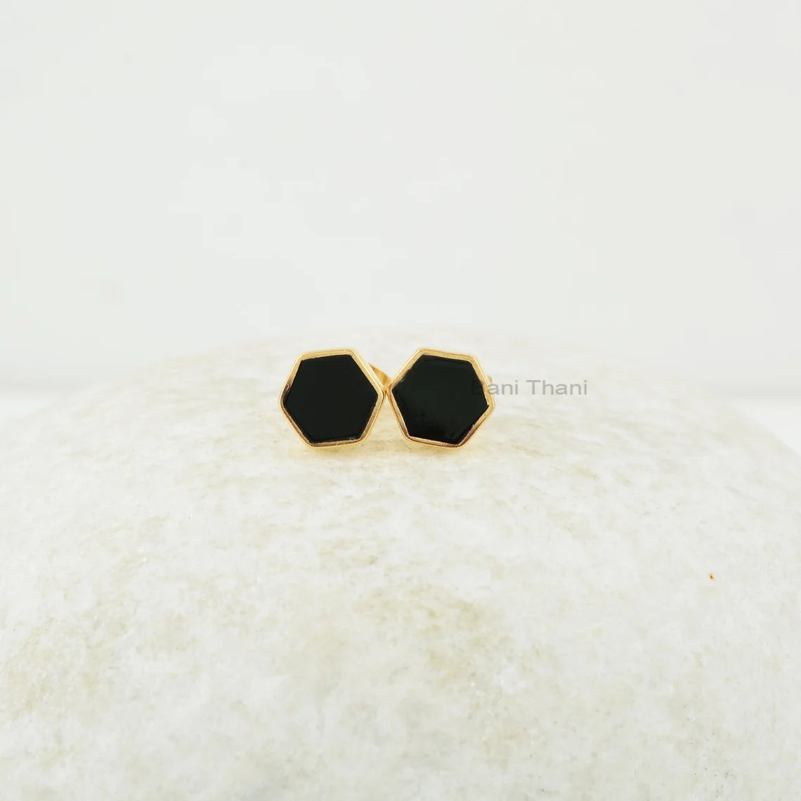 Black Onyx Stud Earrings - Pure Silver - Handcrafted Studs - Personalized Jewelry - Gift For Month Birthday - Jewelry For First Time Mom