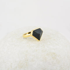 Bloodstone 11x13mm Diamond Shape Gemstone Silver Ring, Gold Plated Bezel Set Ring, Bloodstone Silver Ring Jewelry, Gift For Women & Girl