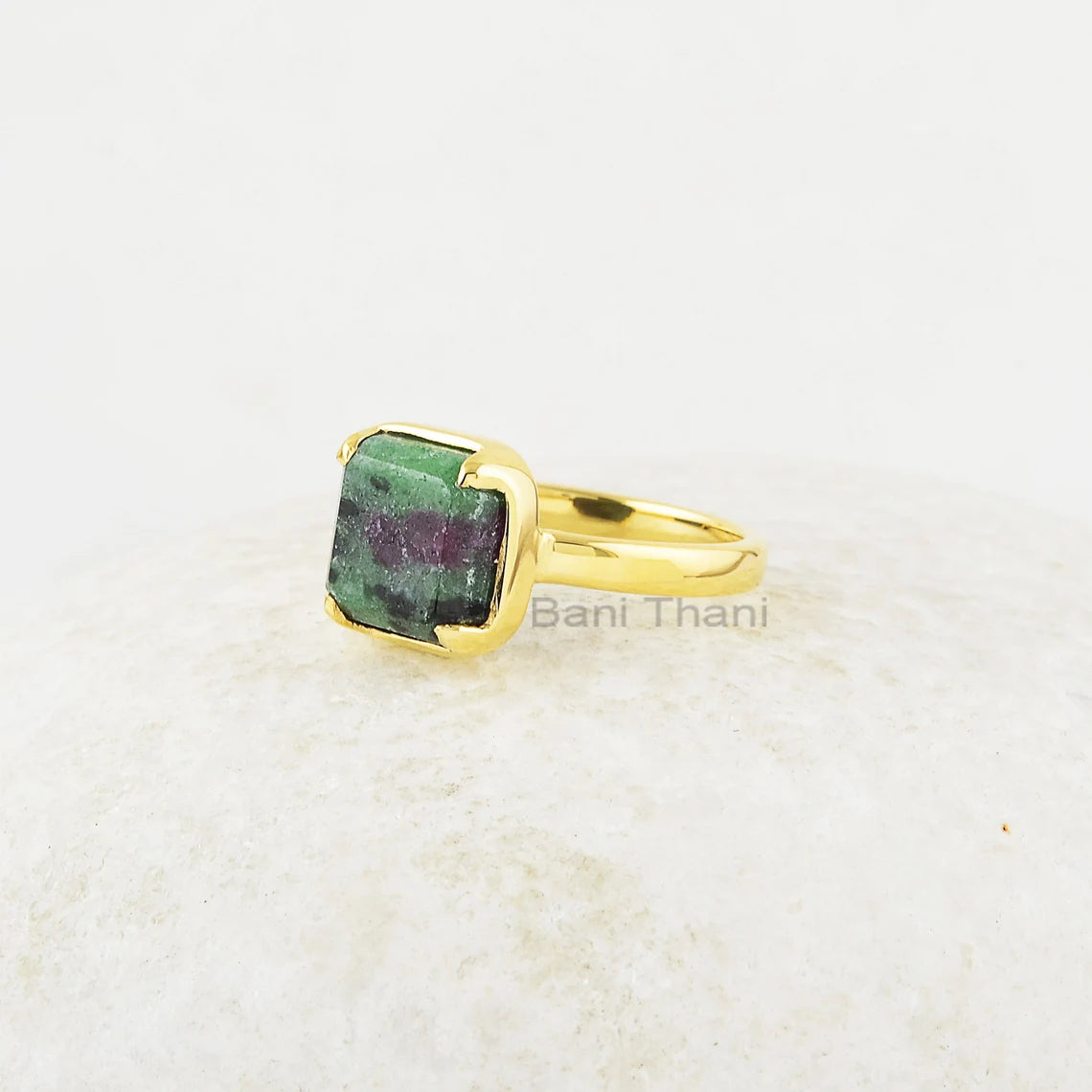 Zoisite Ring, Ruby Zoisite 9x9mm Square Shape Gemstone Ring, 925 Sterling Silver Multi Color Ring, Handmade Silver Jewery For Women