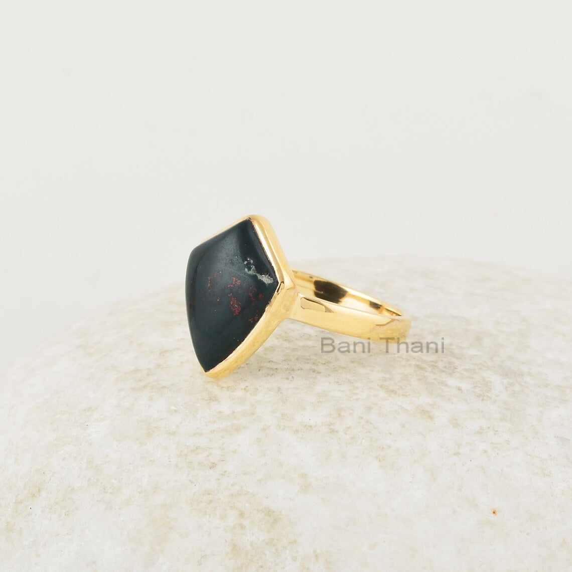 Bloodstone Ring - 925 Silver - Handmade Ring - 11x15mm Kite Shape Gemstone - Manmade Jewelry - Jewelry for Grand Daughter - Gift for Wife