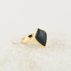 Bloodstone Ring - 925 Silver - Handmade Ring - 11x15mm Kite Shape Gemstone - Manmade Jewelry - Jewelry for Grand Daughter - Gift for Wife