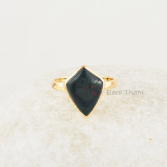 Bloodstone Ring - 925 Silver - Handmade Ring - 11x15mm Kite Shape Gemstone - Manmade Jewelry - Jewelry for Grand Daughter - Gift for Wife