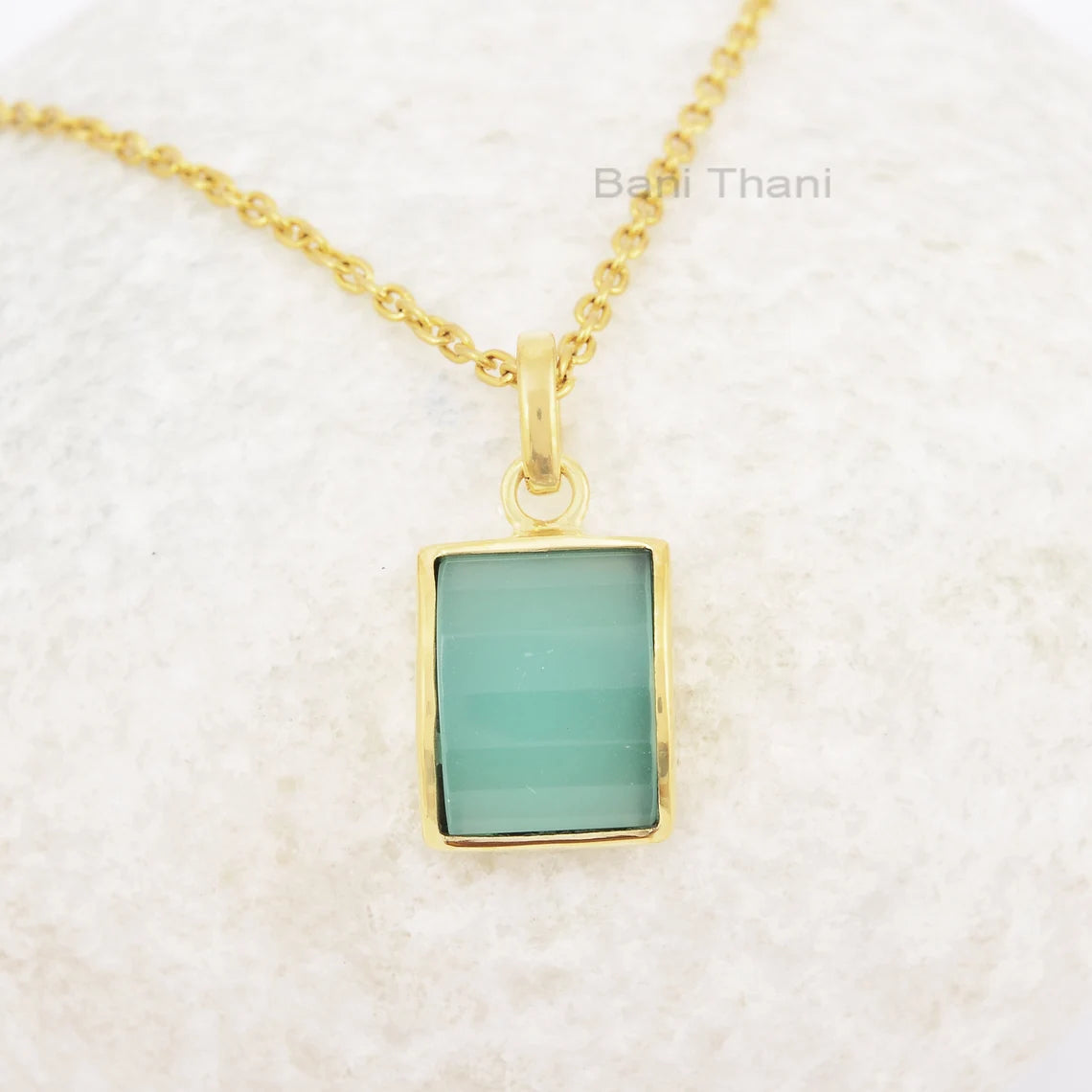 Aqua Chalcedony Necklace - Handcrafted Pendant Necklace - Pure Silver - Dainty Jewelry - Jewelry For The Bridesmaid - Gift For Sister