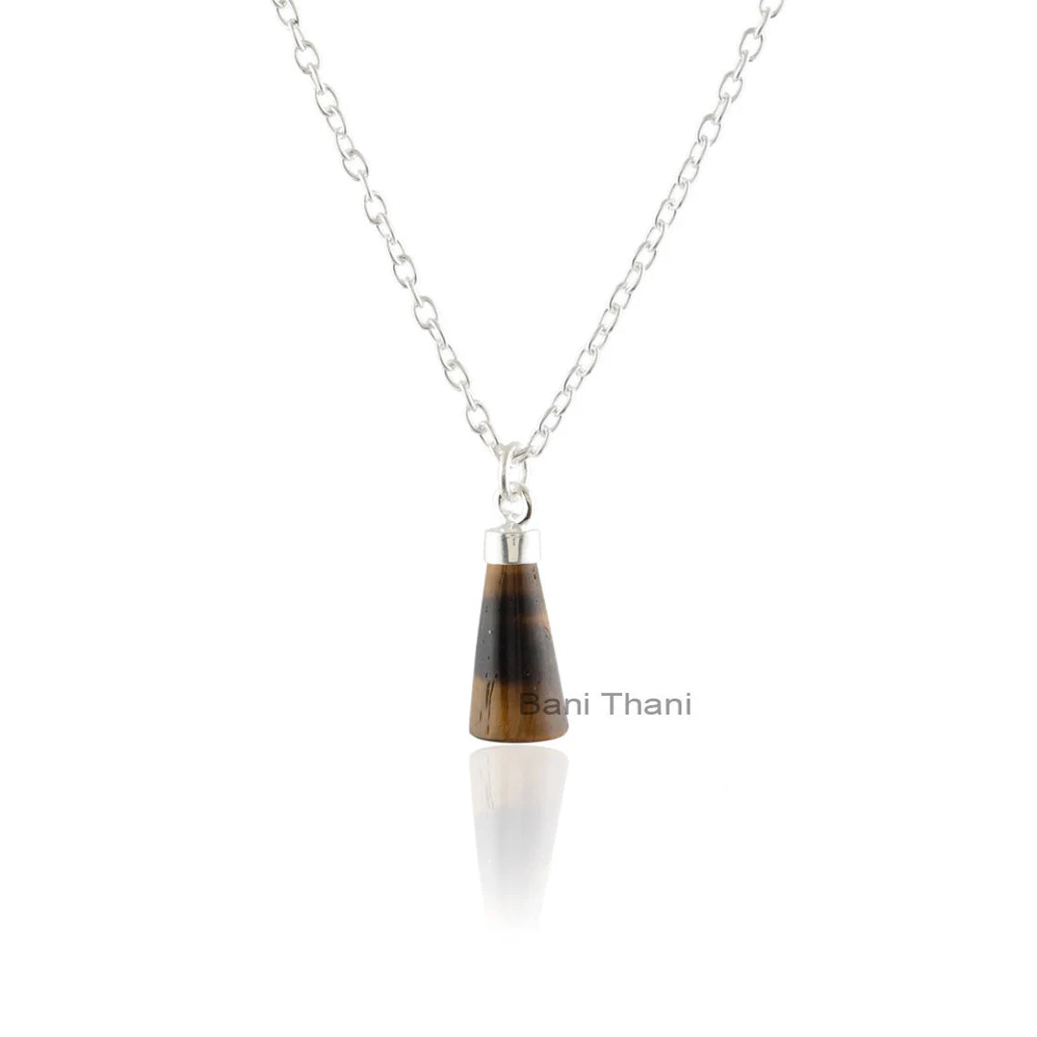 Tiger's Eye Necklace - 925 Silver - Handmade Pendant Necklace - 8x16mm Frustum - Artisan Jewelry - Gift For Graduation - Jewelry For Lawyer