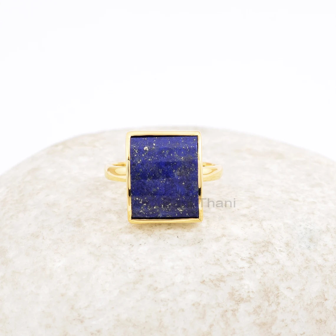 Lapis Lazuli Ring - Sterling Silver - Handcrafted Ring - 11x14mm Step Cut Rectangle Gemstone - Jewelry For Protection - Gift For Bridesmaid