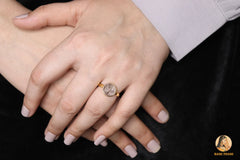 Black Rutile Ring - Solid Silver - Gold Plated Ring - 10mm Rutile Round Stone - Elegant Jewelry - Gift For Bride - Jewelry For New Beginning