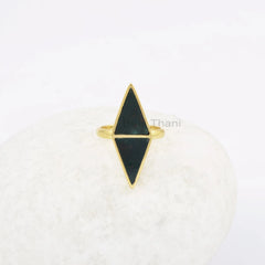 Bloodstone Double Triangle Ring - 10x13mm Gemstone Ring - 925 Solid Silver Ring - Gold Plated Ring - Ring for Women - Jewelry for Birdesmaid