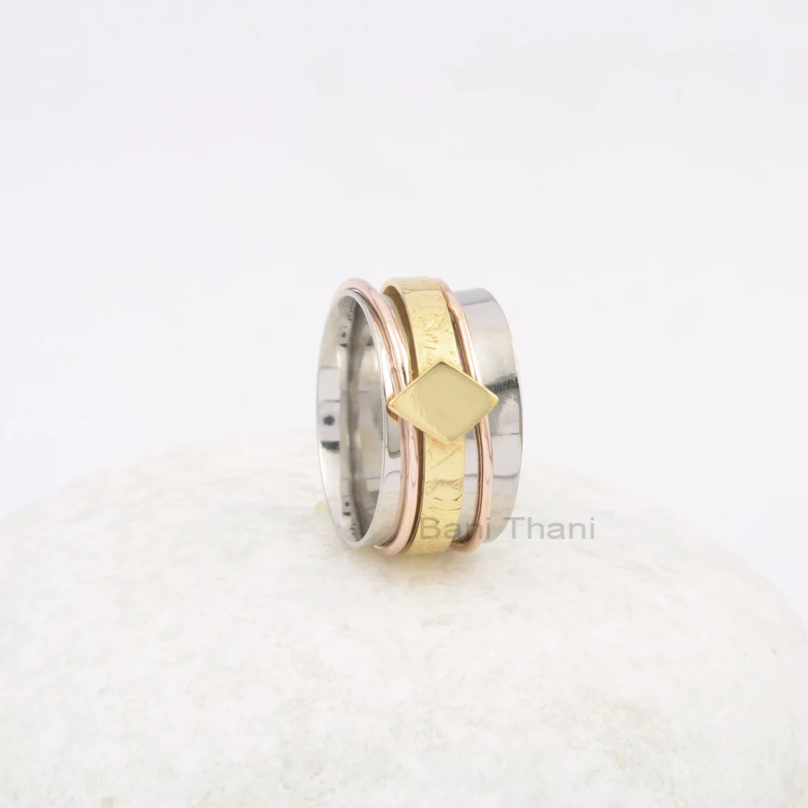 Handmade Spinner Ring - 925 Sterling Silver - Rose Gold Plated Spinner Ring - Custom Jewelry - Gift For Loved Ones - Jewelry For Graduation