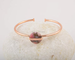 Pink Opal Cuff Bracelet, 925 Sterling Silver, Opal Round Bangle, Wholesale Jewelry, Cuff Bangle, Gift for Girlfriend, Rose Gold Bracelet