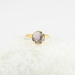 925 Silver - Pink Opal Ring - Copper Gemstone Ring - Ring for Women - Rose Gold Ring - Jewelry for Best Friend - Gift for Her - 10mm Round