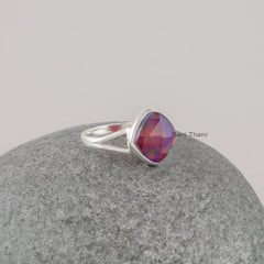 Opal Wedding Gift Ring - Rings for Wife - Gemstone Bezel Ring - Pure Sterling Silver - Stone Jewelry - Gift for Her - Jewelry for Protection
