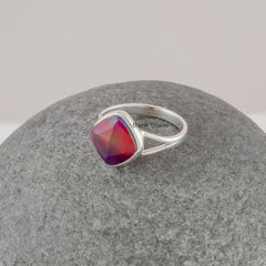 Opal Wedding Gift Ring - Rings for Wife - Gemstone Bezel Ring - Pure Sterling Silver - Stone Jewelry - Gift for Her - Jewelry for Protection