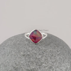 Opal Wedding Gift Ring - Rings for Wife - Gemstone Bezel Ring - Pure Sterling Silver - Stone Jewelry - Gift for Her - Jewelry for Protection