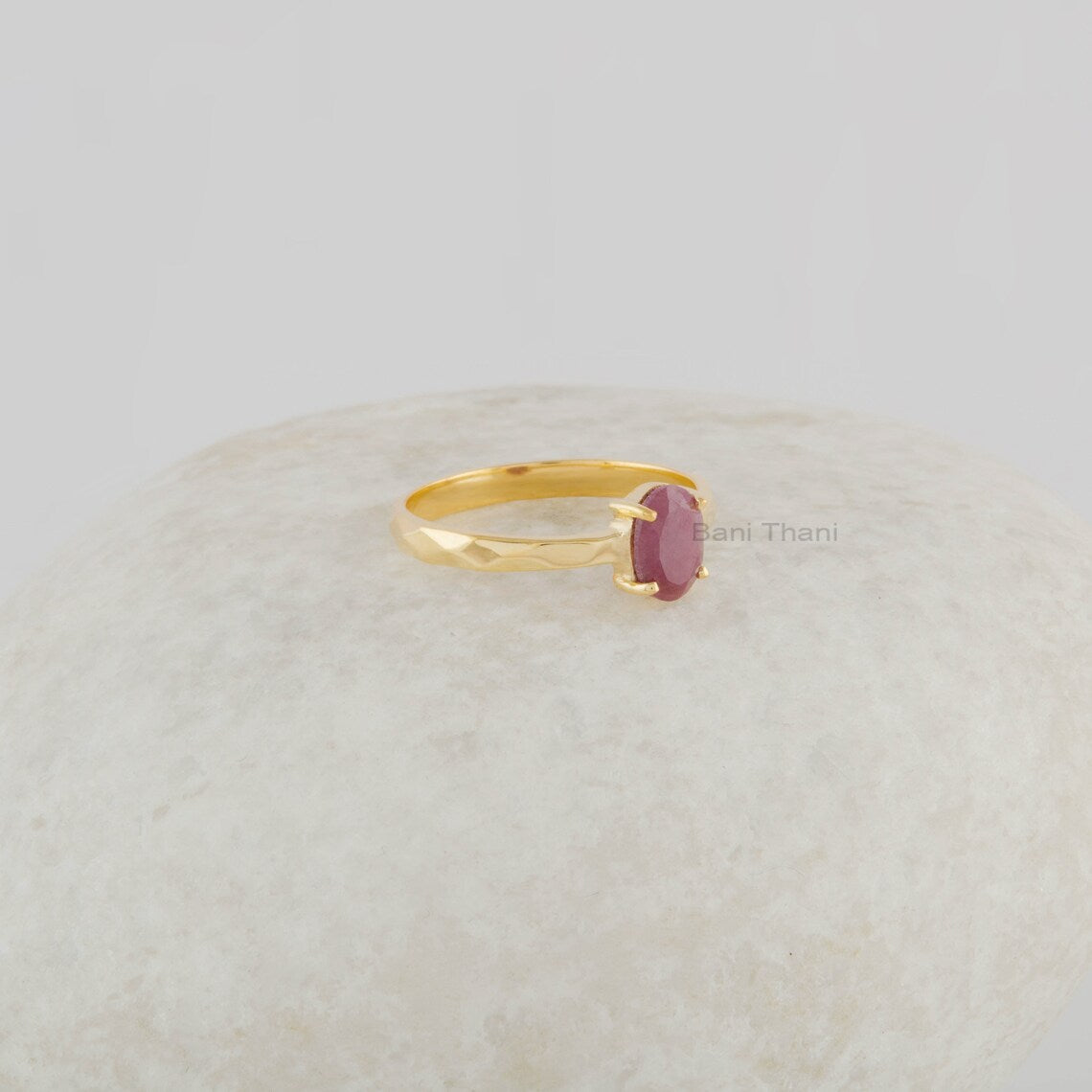 925 Sterling Silver Ring - Genuine Ruby Gemstone Ring - Natural Stone Jewelry - Gold Plated Ring - Finger Ring - Womens Ring - Gift for Her