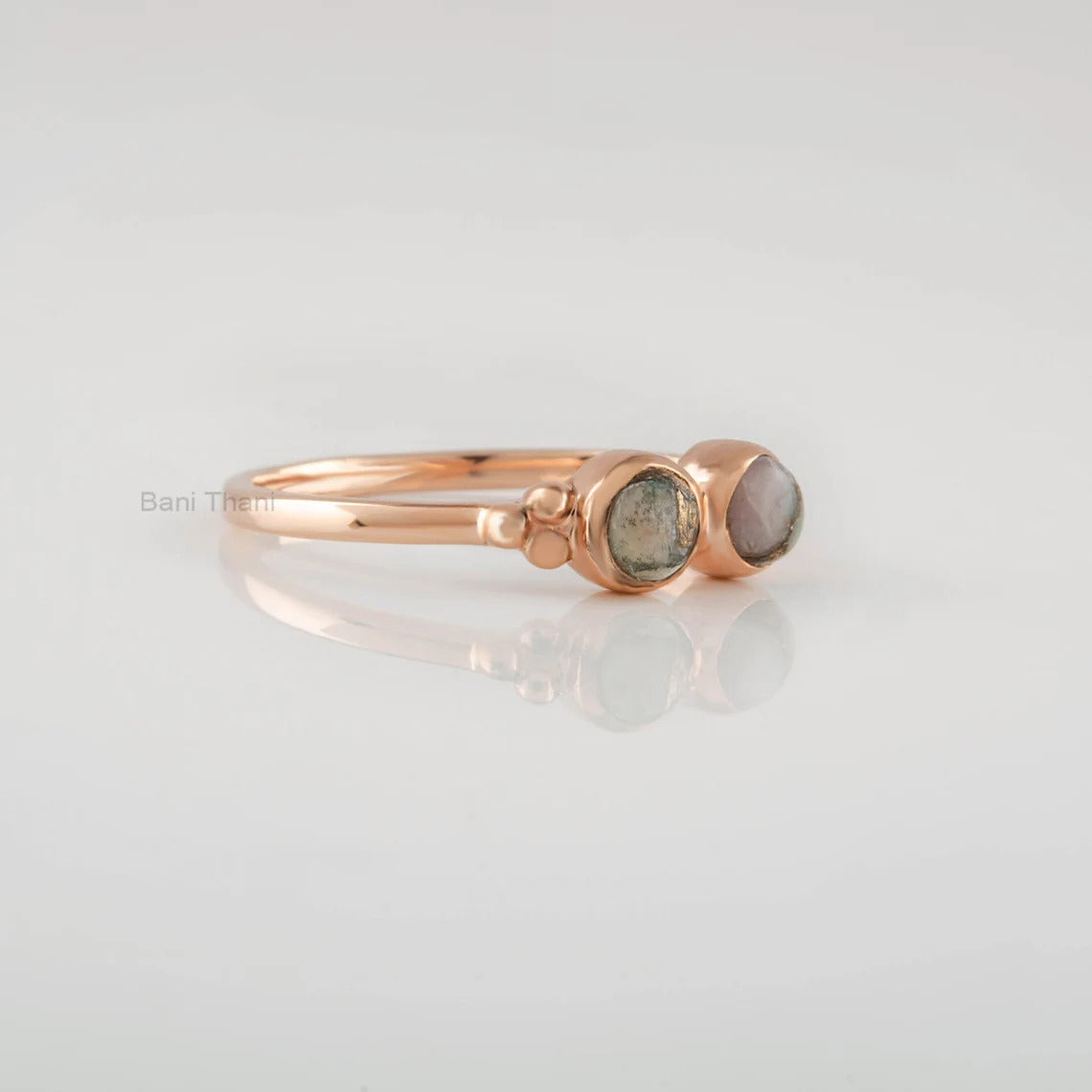 Beautiful Handmade Pink Opal Copper Gemstone Ring, Rose Gold Plated Minimalist Silver Ring, Dainty Ring, Perfect Ring For Everyday Wear