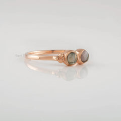 Beautiful Handmade Pink Opal Copper Gemstone Ring, Rose Gold Plated Minimalist Silver Ring, Dainty Ring, Perfect Ring For Everyday Wear