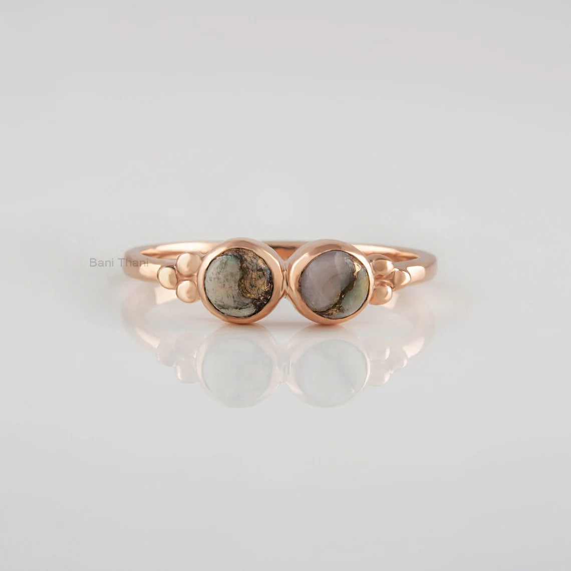 Beautiful Handmade Pink Opal Copper Gemstone Ring, Rose Gold Plated Minimalist Silver Ring, Dainty Ring, Perfect Ring For Everyday Wear