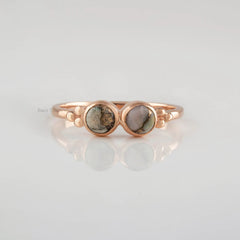 Beautiful Handmade Pink Opal Copper Gemstone Ring, Rose Gold Plated Minimalist Silver Ring, Dainty Ring, Perfect Ring For Everyday Wear