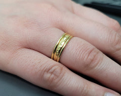 Stackable Rings, Sterling Silver Gold Plated Silver Rings, Thin Delicate Stack Ring For Girl, Handmade Textured Metal Band