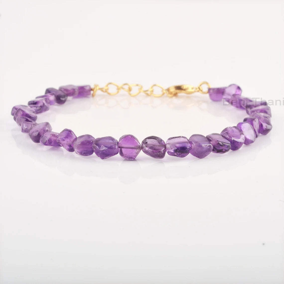 Amethyst Bracelet, February Birthstone Bracelet, Spiritual Protection Bracelet, 5mm Raw Beaded Gemstone Bracelet, Purple Amethyst Bracelet