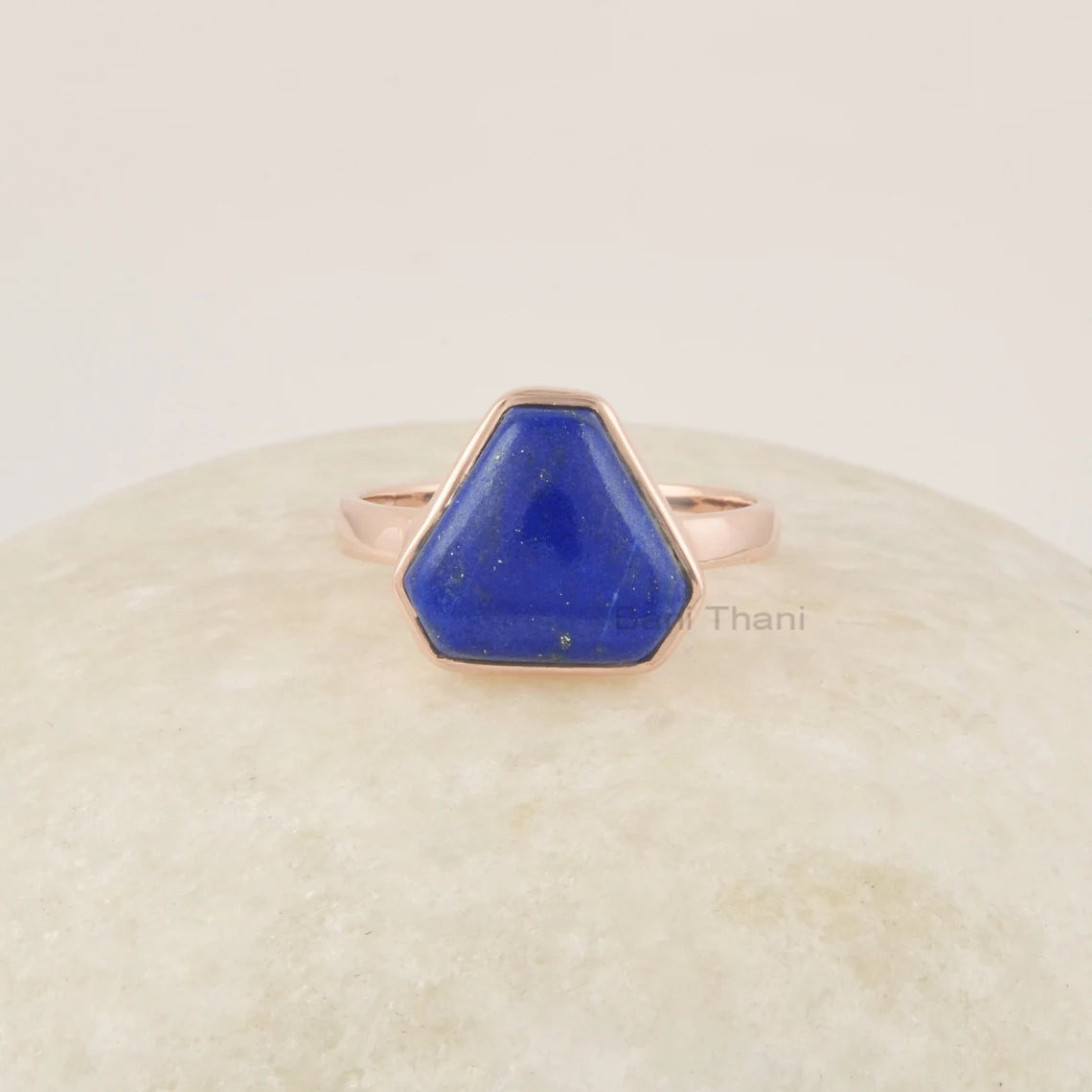 Lapis Lazuli Ring Solid Silver Handmade 925 Silver Ring, September Birthstone Ring, Blue Gemstone Rose Gold Ring, Minimalist Ring For Mom