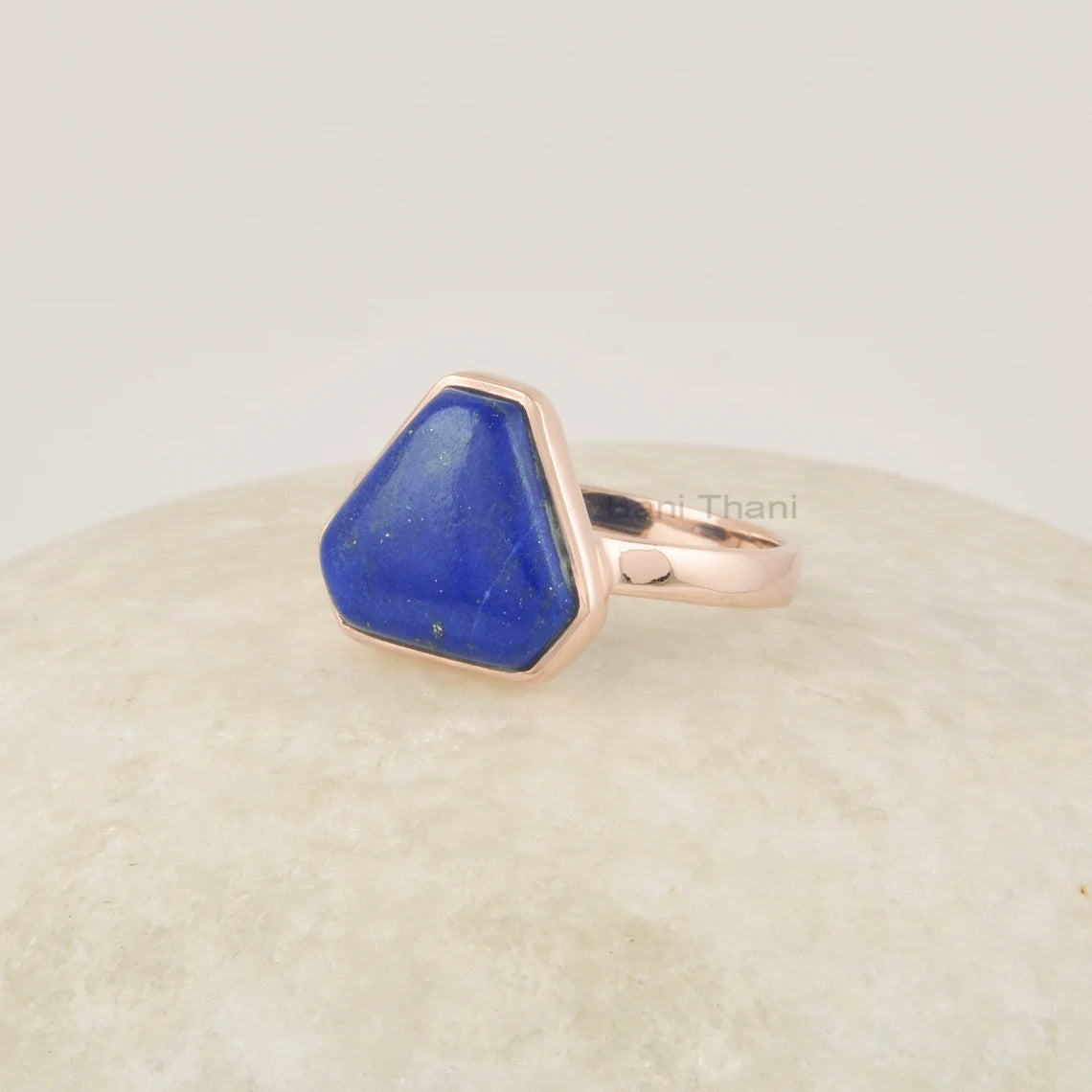 Lapis Lazuli Ring Solid Silver Handmade 925 Silver Ring, September Birthstone Ring, Blue Gemstone Rose Gold Ring, Minimalist Ring For Mom