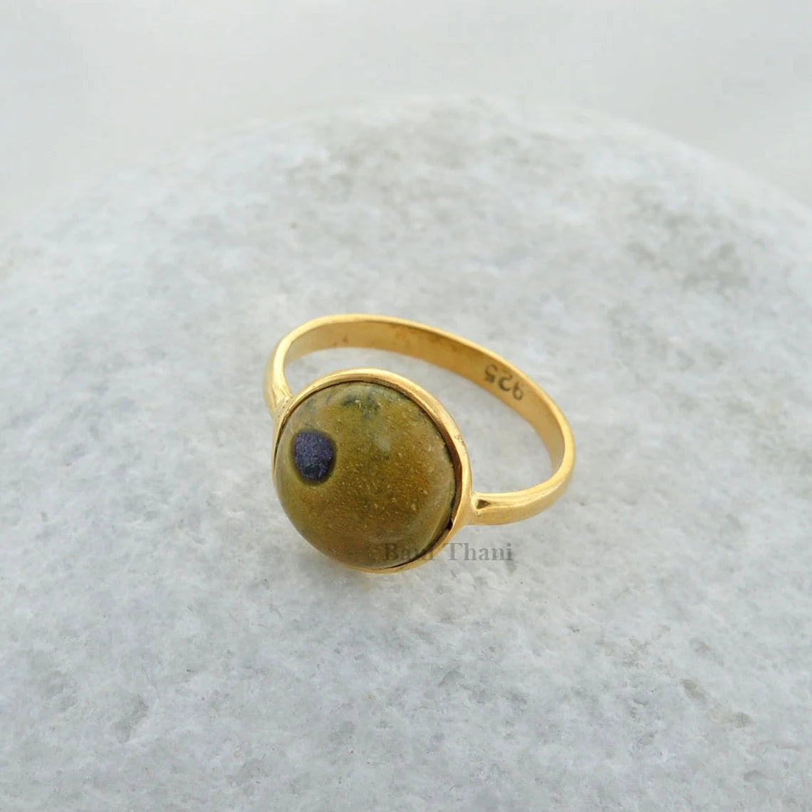 Natural Stichtite Gemstone Ring - Gold Plated Ring - 925 Sterling Silver Ring - Handmade Band Ring - Gift for Her Birthday - Birthstone Ring