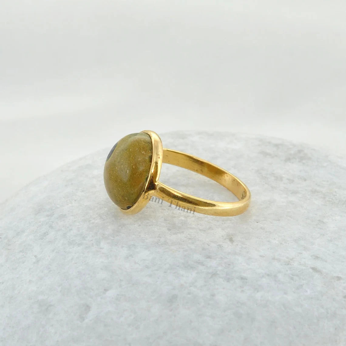 Natural Stichtite Gemstone Ring - Gold Plated Ring - 925 Sterling Silver Ring - Handmade Band Ring - Gift for Her Birthday - Birthstone Ring