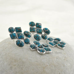 Copper Blue Turquoise Beautiful Handmade Designer 925 Sterling Silver Earrings Jewelry