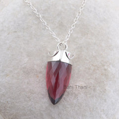 Handmade Point Pendant Jewelry, Superb Pink Tourmaline Quartz Point Shape 15x25mm 925 Sterling Silver Pendant Necklace