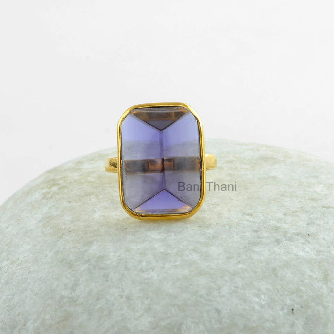 Amethyst Quartz Handmade Silver Ring - Gold Plated Ring - Bridesmaid Ring - 925 Sterling Silver Ring - Gemstone Jewelry Ring - Gift for Her