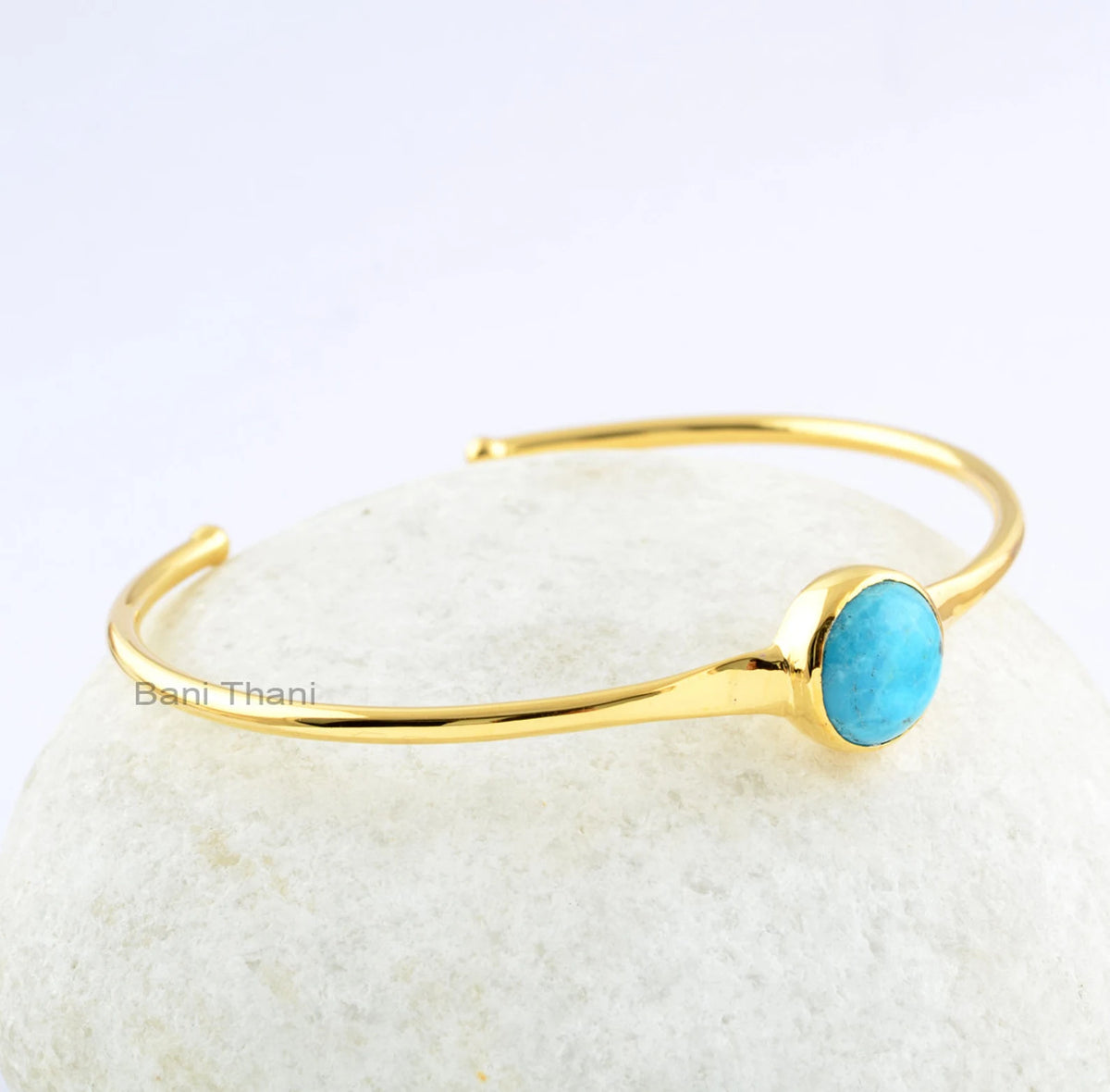Arizona Turquoise Bracelet - Handmade Bracelet - 925 Silver - 11mm Round - Trendy Jewelry - Jewelry For Wedding Day - Gift For Young Lady